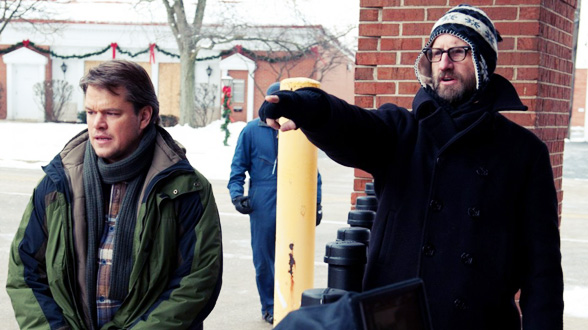 Стивен Содерберг и Мэтт Дэймон на съёмках «Заражения»